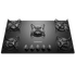 Foto-tirada-de-cima-pra-baixo-do-cooktop-5-bocas-Continental-a-gas-de-vidro-temperado-preto-modelo-KC5GP-–-bivolt.-Sao-2-bocas-na-lateral-esquerda-uma-maior-no-meio-e-2-na-lateral-direita.-Todas-elas-com-grades-individuais.-Na-parte-da-frente-da-boca-do-meio-ficam-os-botoes-dos-queimadores.