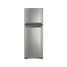 Foto-frontal-da-geladeira-Continental-frost-free-duplex-prata-modelo-TC56S-com-puxador-horizontal-embutido-entre-as-portas-da-geladeira-e-do-freezer.