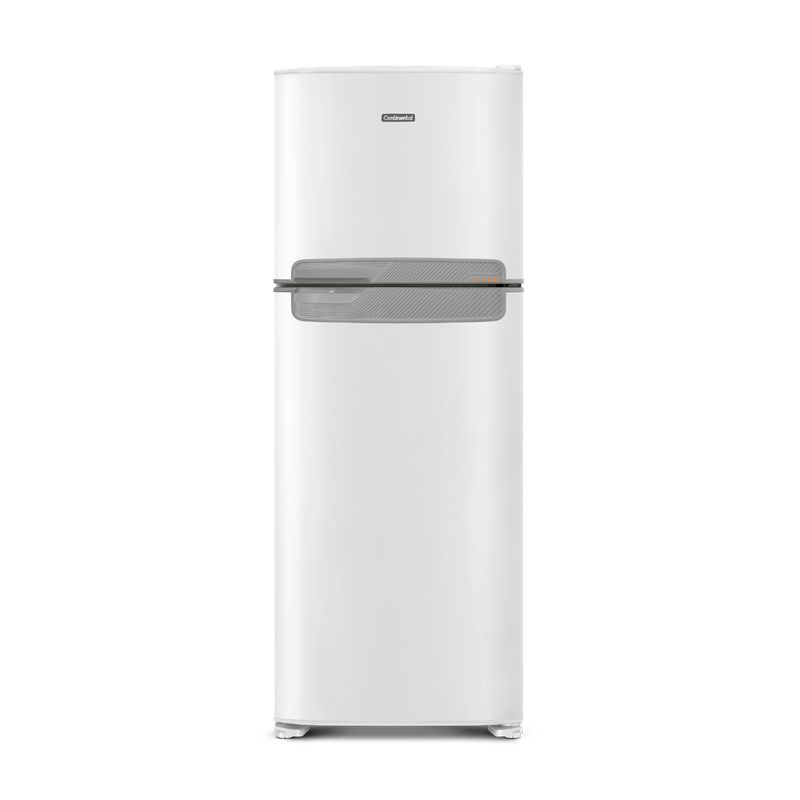 Foto-frontal-da-geladeira-Continental-frost-free-duplex-branca-modelo-TC56-com-puxador-na-cor-prata-horizontal-embutido-entre-as-portas-da-geladeira-e-do-freezer.