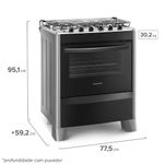 Foto-do-fogao-5-bocas-Continental-automatico-prata-com-mesa-de-inox-modelo-FC5CS---bivolt-levemente-na-diagonal.-Ele-tem-as-laterais-prata-pes-prata-e-altos-e-a-parte-da-frente-preta-grades-duplas-individuais-para-cada-boca-tampa-de-vidro-e-forno-com-frente-de-vidro-e-puxador-na-cor-preta.-Ha-as-informacoes-de-medida--951-centimetros-de-altura-775-centimetros-de-largura-592-centimetros-de-profundidade-contando-com-o-puxador-do-forno-e-peso-de-302-quilos.