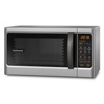 Foto-lateral-do-micro-ondas-Continental-prata-modelo-MC34S.-O-painel-das-funcoes-e-receitas-pre-programadas-cujas-descricoes-das-opcoes-disponiveis-estao-na-area-de-resumo-do-produto-traz-as-informacoes-nas-cores-branca-laranja-preto-e-cinza.