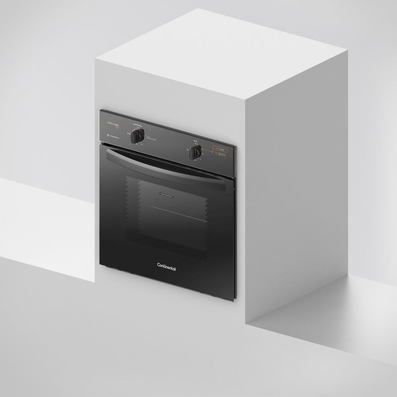 Foto-lateral-do-forno-a-gas-de-embutir-da-Continental-preto-modelo-OC8GP-dentro-do-movel.