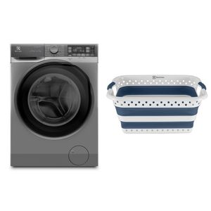 Lava e Seca Electrolux 11Kg/7Kg cor Inox Inverter (LSW11) + Cesto Dobrável para Roupas Electrolux