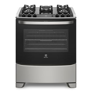 Fogão 5 Bocas Electrolux Prata com Mesa de Vidro e Tripla Chama (76USV)