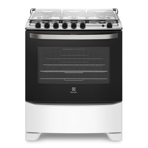 Fogão 6 Bocas Electrolux Branco com Porta Full Glass e Vidro Interno Removível (76UB6)