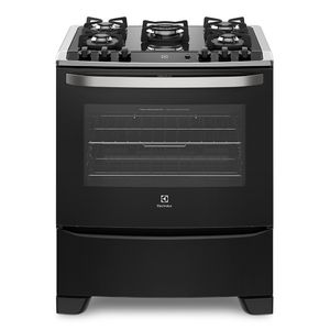 Fogão 5 Bocas Electrolux Preto com Mesa de Vidro e Tripla Chama (76UPV)