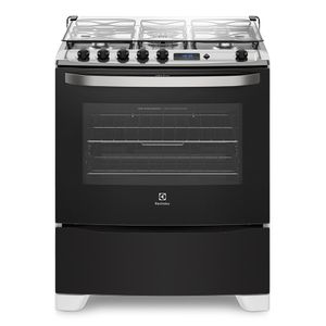 Fogão 5 Bocas Electrolux Preto com Tripla Chama e Timer Digital (76UBR)