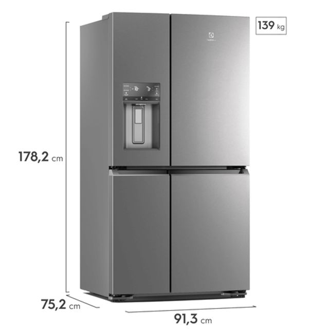 Geladeira Multidoor Inox Conectada com FlexiSpace Electrolux (DQ90X)