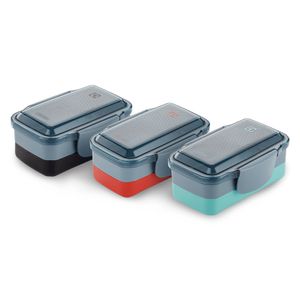 Kit de Marmiteiras Lunch Box Electrolux Vermelha + Verde + Preta 3 Unidades