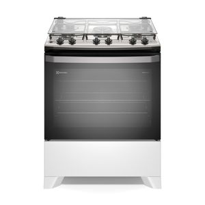 Fogão 5 bocas Electrolux Branco Efficient com Mesa Inox, PerfectCook e VaporBake (FE5IB)