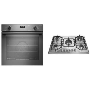 Kit Cooktop 5 Bocas a Gás Inox com Tripla Chama e (GF75X) + Forno de Embutir a Gás 80L Experience Cinza (OE8GF) Electrolux