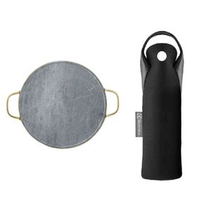 Kit Pedra para Pizza de Pedra Sabão com Alças de Cobre + Porta-Vinho Portátil Térmica Wine Bag Preta Electrolux