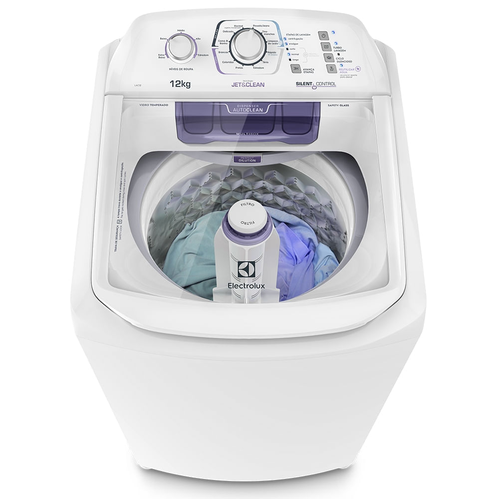 Máquina de Lavar Electrolux 12kg Branca Turbo Economia Silenciosa com Cesto Inox (LAC12) Menor preço em Máquina de Lavar Electrolux 12kg Branca Turbo Economia Silenciosa com Cesto Inox (LAC12)