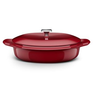 Panela Wok de Ferro Fundido Esmaltado Electrolux Expert 30cm Vermelha