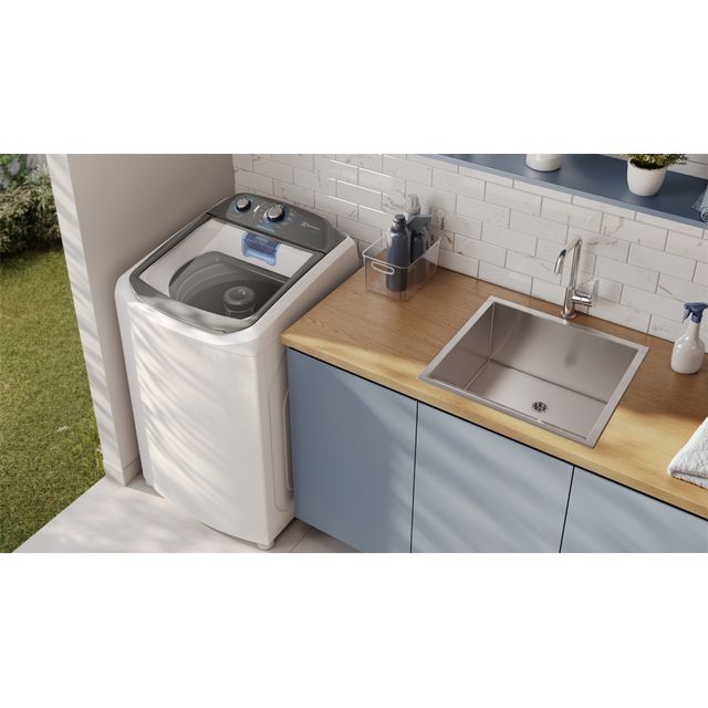 Máquina de Lavar Electrolux 13g Branca Duplo Dispenser, Cesto Inox