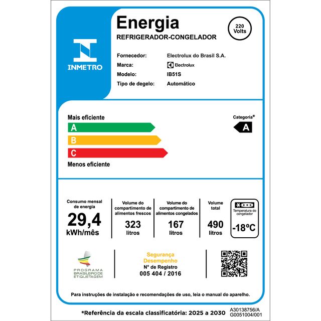 Geladeira Electrolux Frost Free Inverter 490L Inox