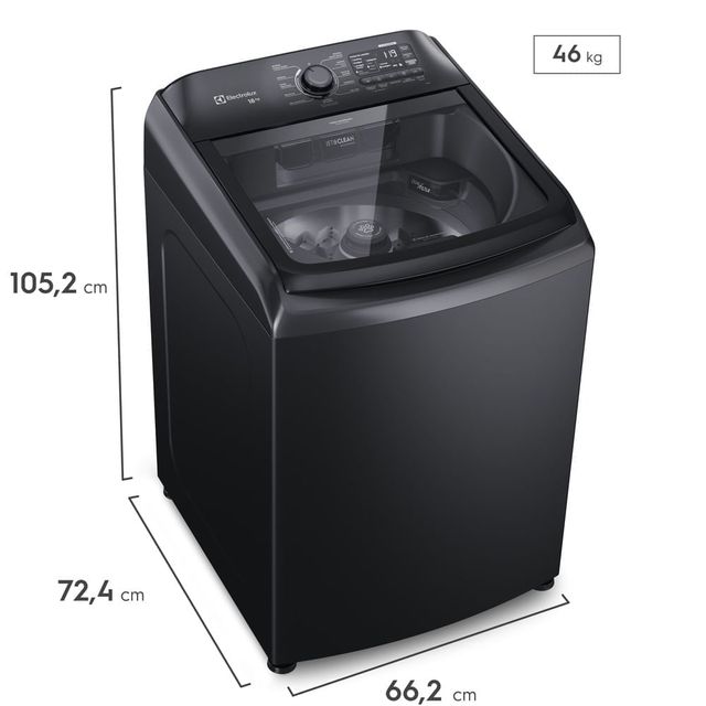 ELECTA エレクタ ブラック Máquina de Lavar Electrolux 18Kg Preta Expert Tripla Filtragem e