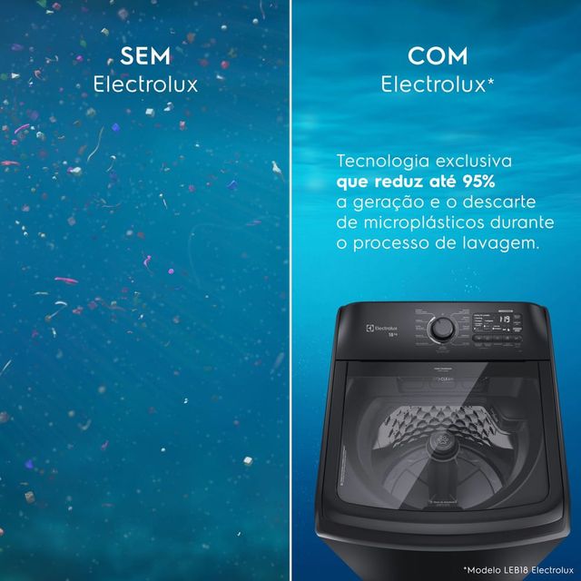 Máquina de Lavar Electrolux 18Kg Preta Expert Tripla Filtragem e