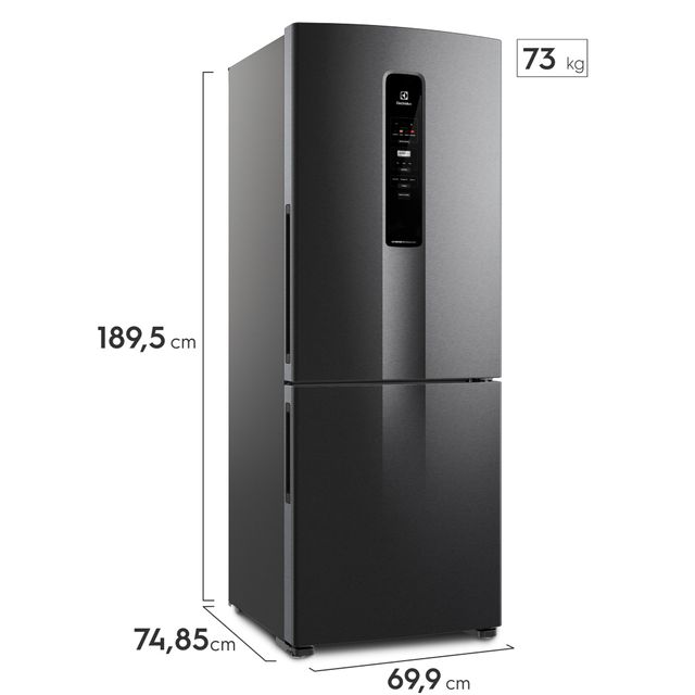 Abyssos ブラックメタル black l Geladeira Electrolux Frost Free Inverter 490L Black Inox