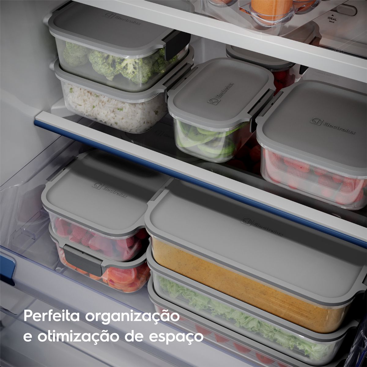 Potes Hermeticos de Plastico Electrolux Cinza 14 Unidades Empilhaveis Modulares - DETALHE ORGANIZACAO