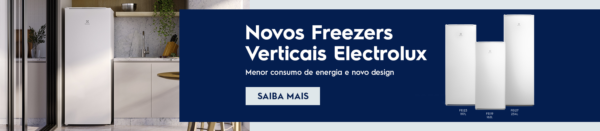 Lançamento freezers verticais Electrolux 