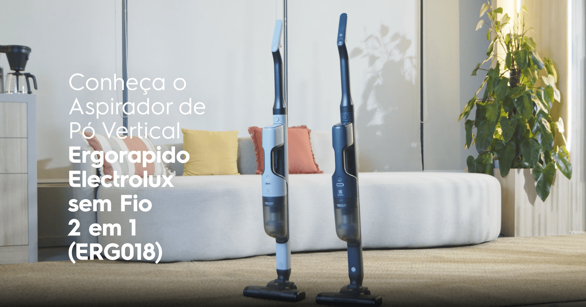 Aspirador de Pó Vertical Sem Fio Electrolux Ergorápido 2 em 1 Cyclonic Power até 30 min Cinza (ERG018) 