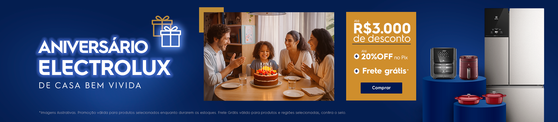 Aniversário Electrolux até R$3.000 de desconto + até 20%OFF no PIX + Frete grátis