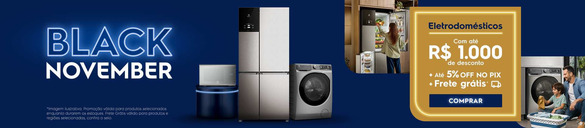 Black November - Eletrodomésticos com até R$1.000 de desconto + Até 5% OFF no pix + frete grátis